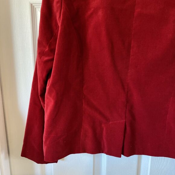 Studio Works Womens Petite Medium  Red Blazer Jacket Vintage One Button Career - Picture 11 of 15